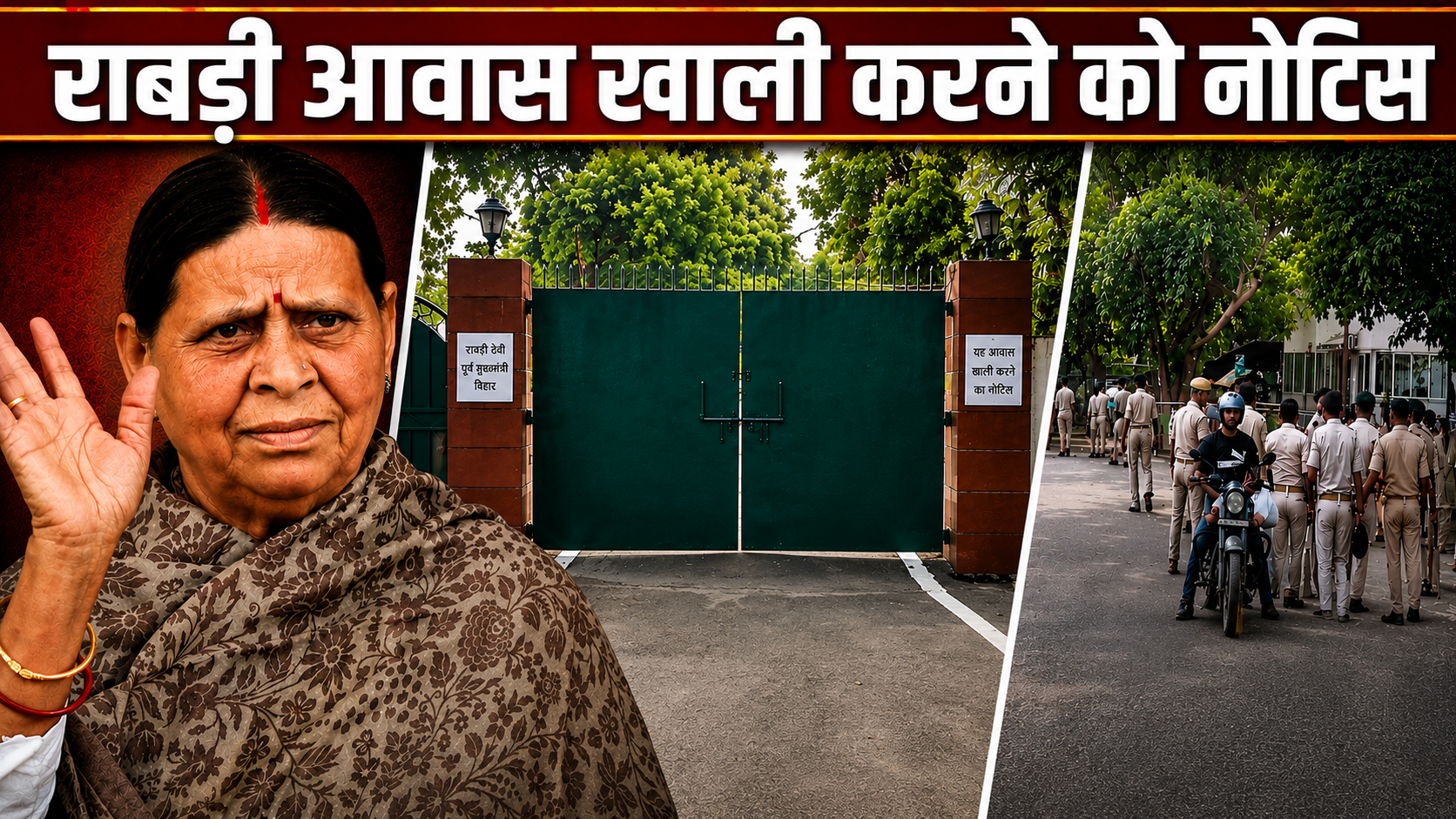 Why is Rabri Devi is threatning to send force to vacate government bungalow?